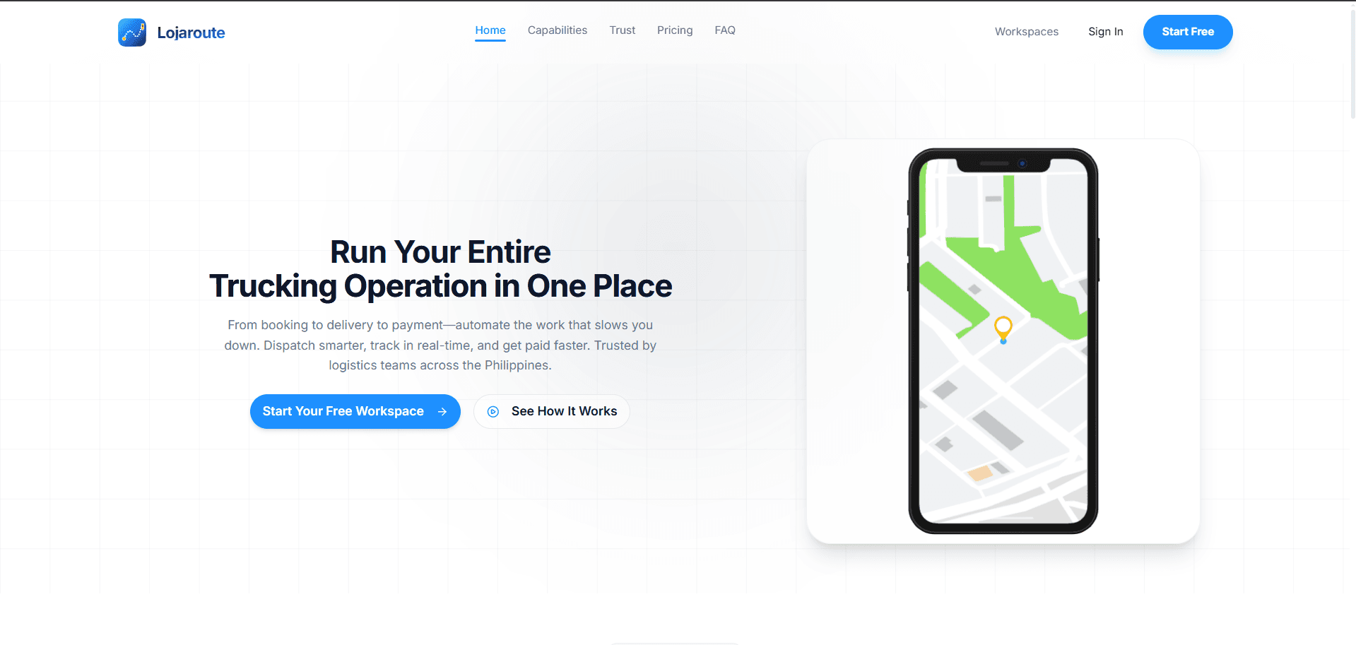 Lojaroute application interface